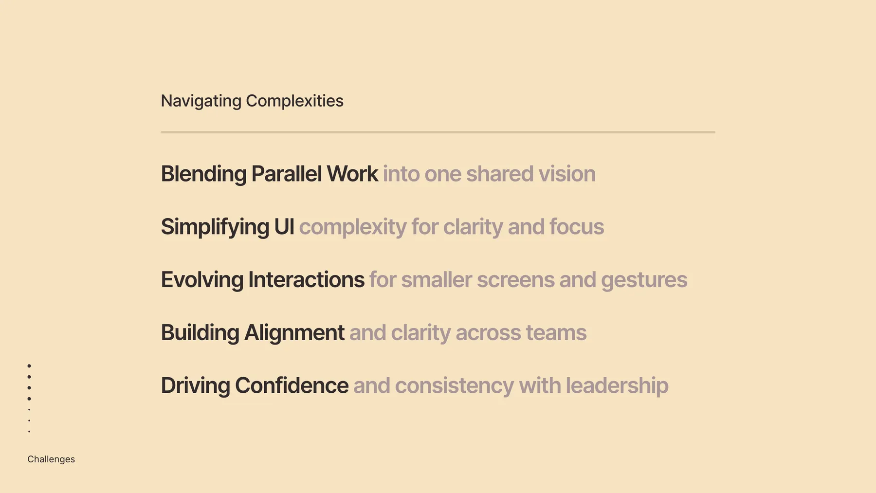 DAB approach slide · design strategy: frame around Copilot growth, prototype speed and clarity