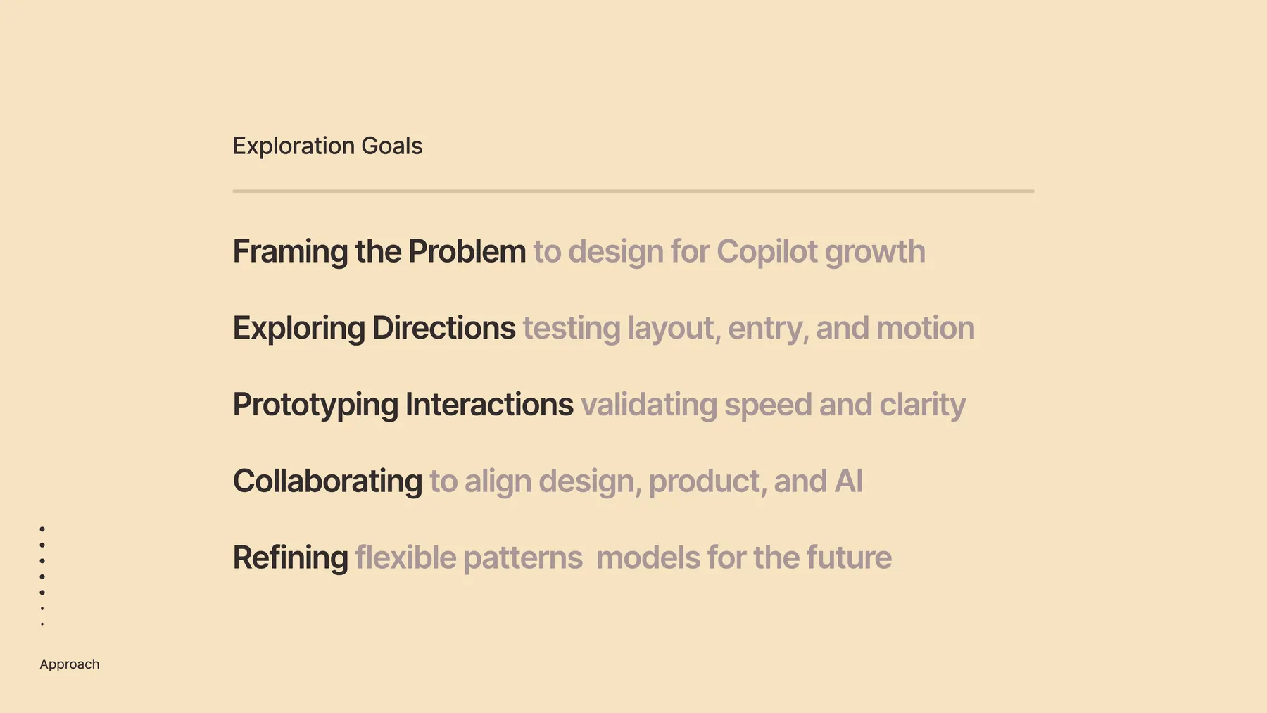 DAB design system slide · token definitions, type scale, and colour palette