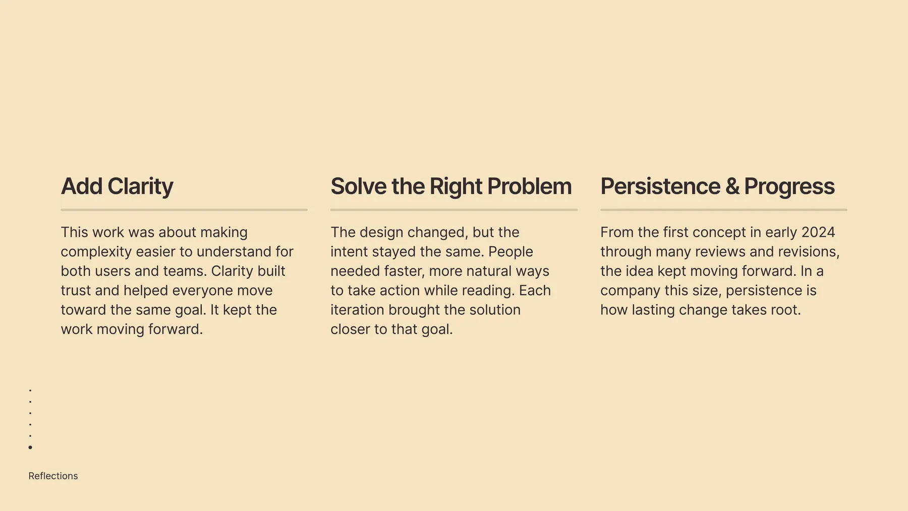 DAB learnings slide 1 · retrospective on the design process and key decisions